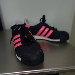 Pink and black adidas